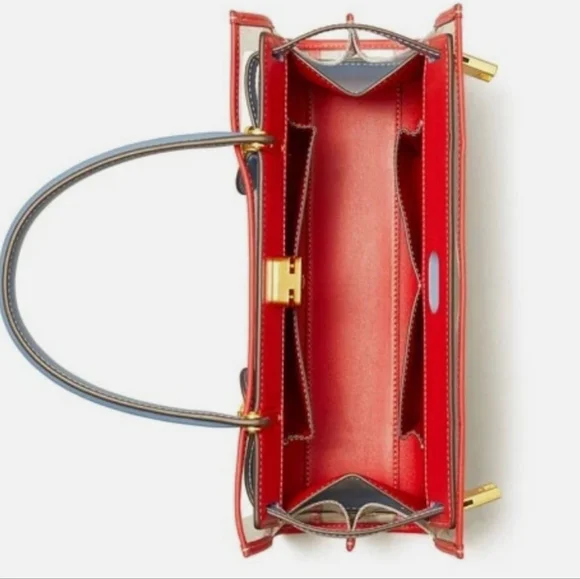 Tory Burch Lee Radziwill Small Blue Bag With Raincoat Cover - Picture 5 of 5